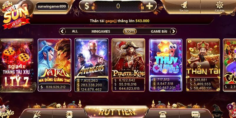 Điểm danh các trò chơi slots game SUNWIN phổ biến