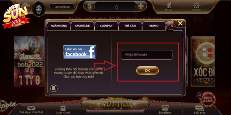 Giftcode SUNWIN là những mã quà tặng có thể quy thành điểm thưởng